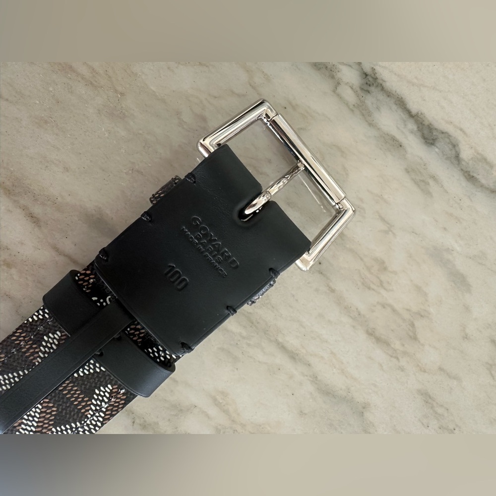 Goyard Black Leather Belt Men Size 100